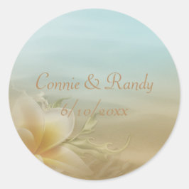 Beach Wedding Sticker Runt Klistermärke
