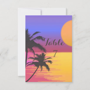 Beach Wedding Sunset Bord Card Inbjudningar