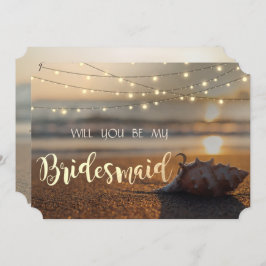 Beach Wedding Sunset Seashell Bridesmaid Card Inbjudningar