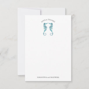 Beach Wedding Tack Cards Seahorse