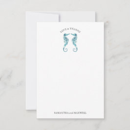 Beach Wedding Tack Cards Seahorse Kort