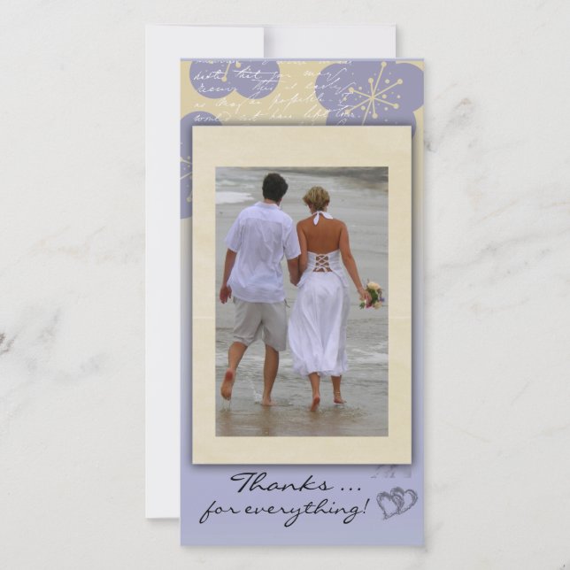 Beach Wedding Tack Photo Card Kort (Framsida)