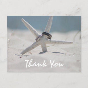 Beach Wedding Tackkort med foto Vykort