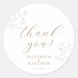 Beach Wedding | Thank You Sticker Runt Klistermärke
