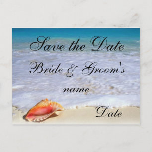 Beach Wedding Themme Spara postkort för datum Meddelande Vykort