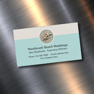 Beach Wedding Tjänsteman Magnetiska Visitkort