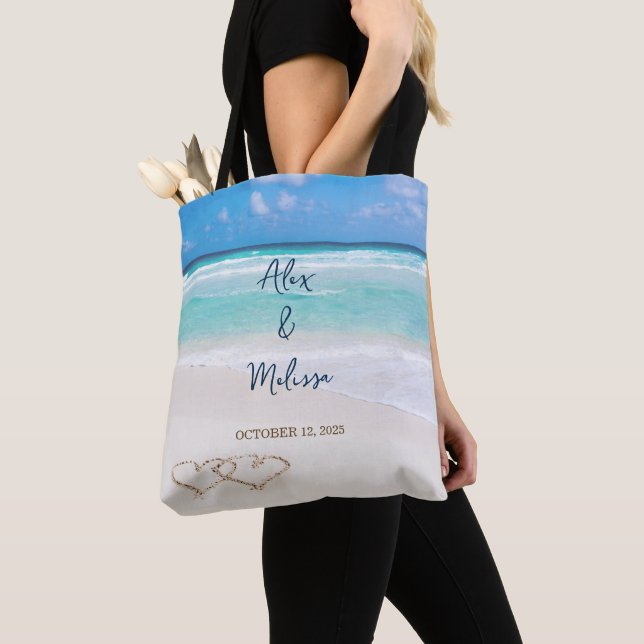 Beach Wedding Tote Bag Tygkasse (Närbild)