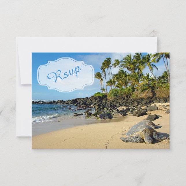 Beach Wedding | Turtle | Oceanen | HANDFLATAN | OS OSA Kort (Framsida)