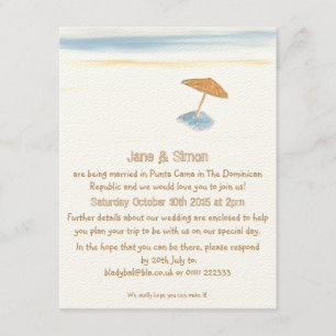 Beach Wedding utomlands bjudande Inbjudningar