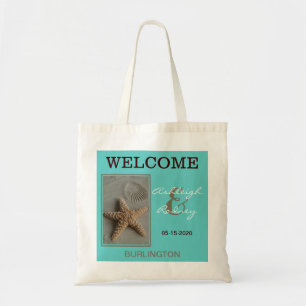 Beach Wedding Välkommen Bags Starfish Tygkasse