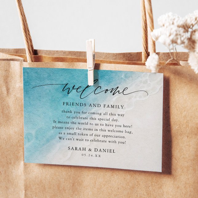 Beach Wedding Välkommen Gift-paket-kort Tilläggskort (Skapare uppladdad)