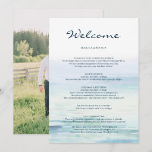 Beach Wedding Välkommen Itinerary Brev Program