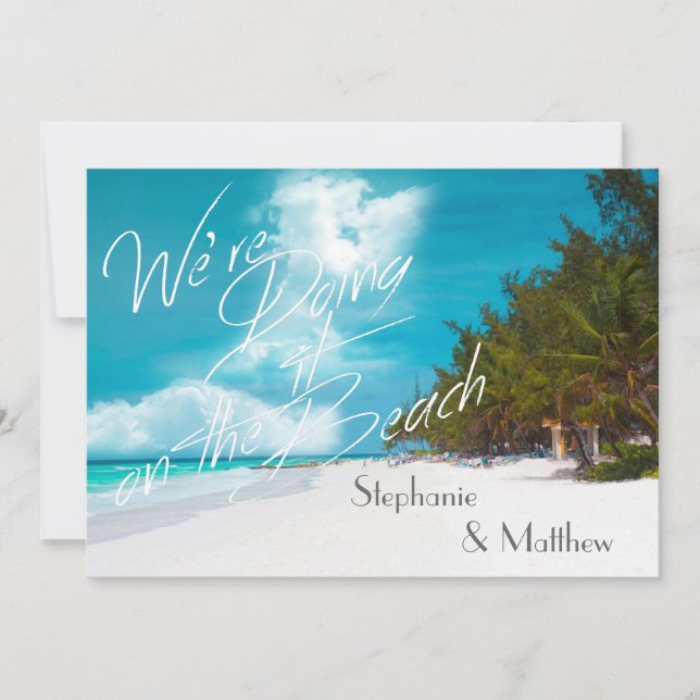 Beach Wedding Vi gör det på Beach Wedding Inbjudningar (Framsida)