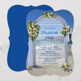 Beach Wedding /Vit ros Bachelorette Party Inbjudningar