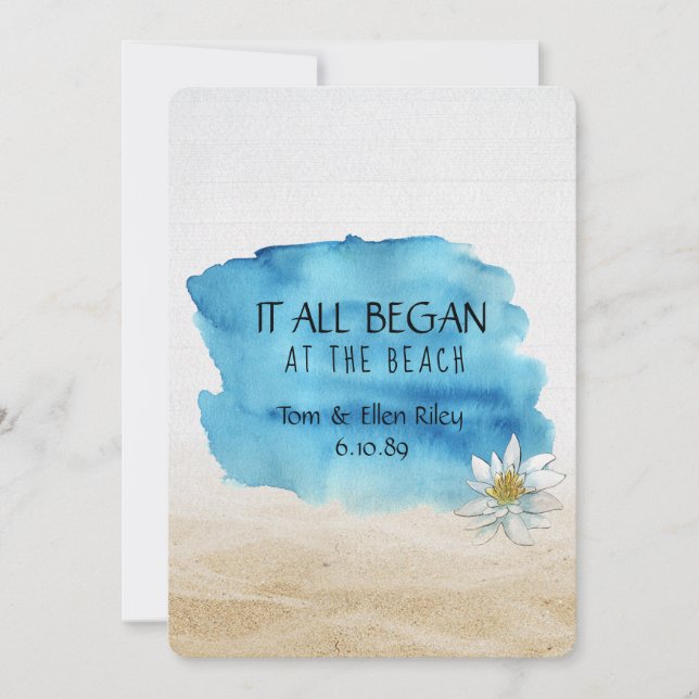 Beach Wedding Vow Renewal Ceremony inbjudan (Framsida)