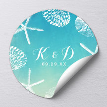 Beach Wedding Watercolor Seashells Wedor Favor