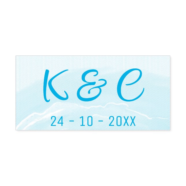 Beach Wedding Watercolor  Självfärgande Stämpel (Design)