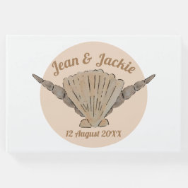 Beach Wedding Watercolor-Snäckor Gästböcker