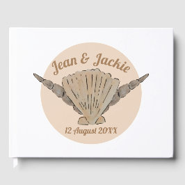 Beach Wedding Watercolor-Snäckor Gästböcker