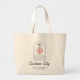Beach Wedding Welcome Bag Personlig Large Tote Jumbo Tygkasse