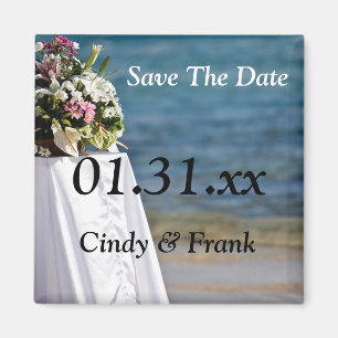 Beach Weddings Sparar datumet Photo Magnet