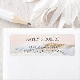 BEACH WEDING RETURETIKETTERS | OCEAN SUNSET RETURADRESS ETIKETT