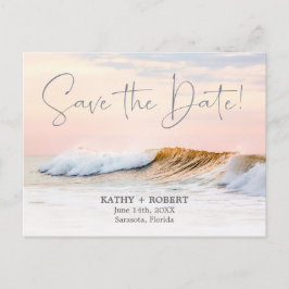 BEACH WEDING SPARA DATE POSTCARD | OCEAN VÅGAR VYKORT