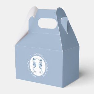 Beach Wedor Favor Boxes Watercolor Seahorse Presentaskar
