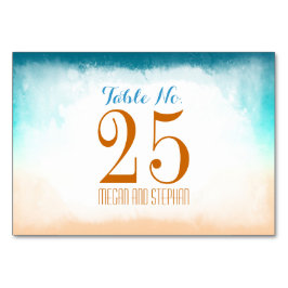 Beach Wedres Ombre-Bordsnummer-kort Bordsnummer