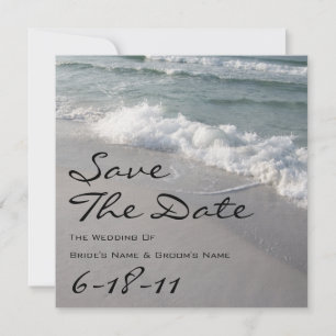 Beach Wedting Save Date - Ocean Vågar & Sand Spara Datumet