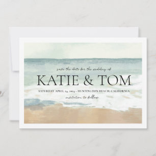 Beach Wedting Save Date Oceanfront Bröllop Inbjudningar