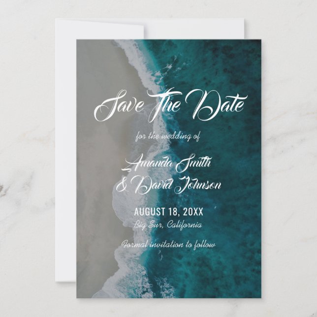 Beach Wedting Save the Date Card Spara Datumet (Framsida)
