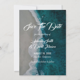 Beach Wedting Save the Date Card Spara Datumet