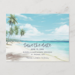 Beach Wedting Save the Date Postcard Meddelande Vykort