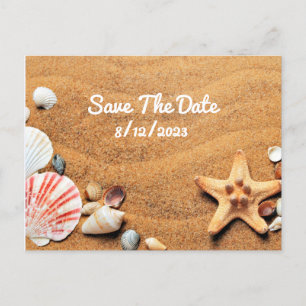 Beach Wedting Save the Date Postcard Vykort