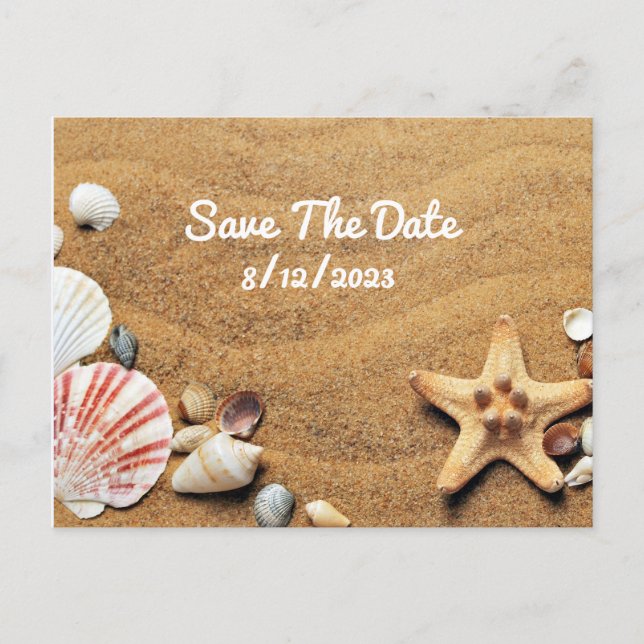 Beach Wedting Save the Date Postcard Vykort (Framsida)