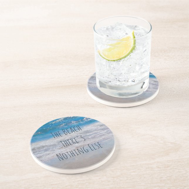 Beach White Blue Coastal Ocean Vinkara fras Underlägg (Sidan)