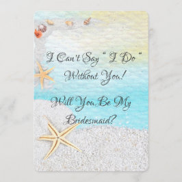 Beach White Sand, blir du min bridesmaid Inbjudningar