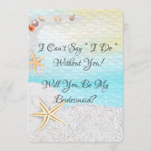 Beach White Sand, blir du min bridesmaid Inbjudningar