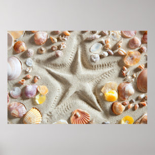 Beach White Sand Seashers Poster