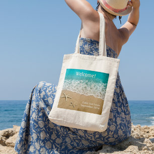 Beach with Starfish on Sand Tygkasse