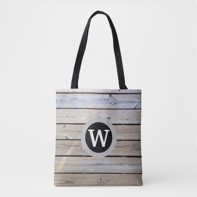 Beach Wood Monogrammed Tygkasse (Framsida)