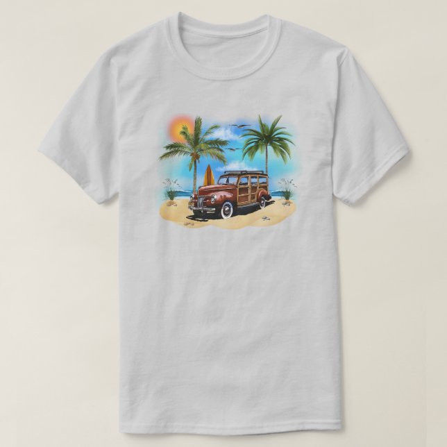 Beach Woody Wagon T-Shirt (Design framsida)