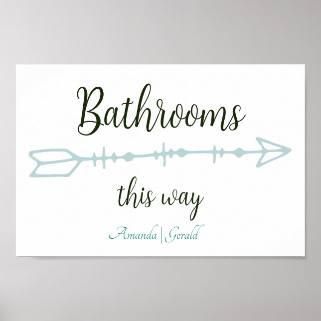 Beach-y Bathrooms På detta sätt-pil Poster (Framsidan)