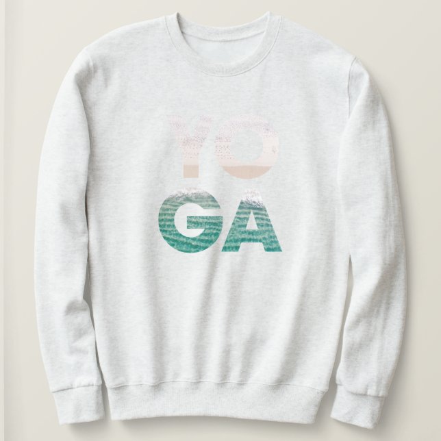 Beach Yoga Coastal Scene T Shirt (Design framsida)
