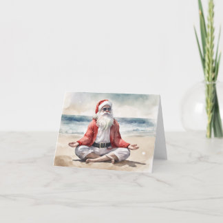 Beach Yoga Relaxed Zen Santa Helgkort