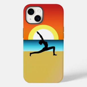 Beach Yoga Woman in a Warrior Pose