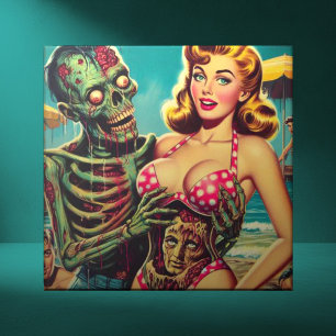 Beach Zombie Girl Kakelplatta