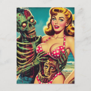 Beach Zombie Girl Vykort