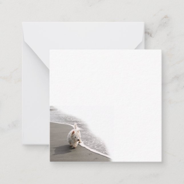 Beachcombi Westie Photo Flat Note Card Anteckningskort (Framsida)